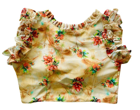 Vamika Cream Georgette Frill Blouse