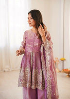 Teeya Creation Pink Color Fendy Satin Silk Embroidery Work Party Wear Salwar Suit - Distacart