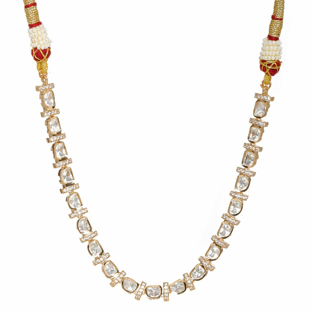Kundan and American Diamond Neckpiece (Gold) - Ruby Raang