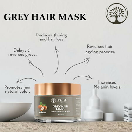 Ivory Natural Grey Mask For Hair - White To Black Hair Naturally For Both Men & Women - Distacart