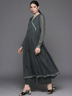 Ahalyaa Womens Kurta Set - Grey