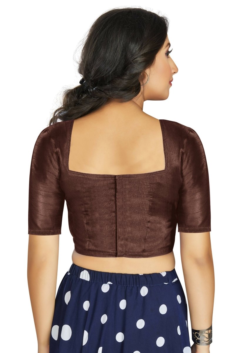 Aastha Fashion Women's Coffee Art Silk Designer Traditional Readymade Blouse