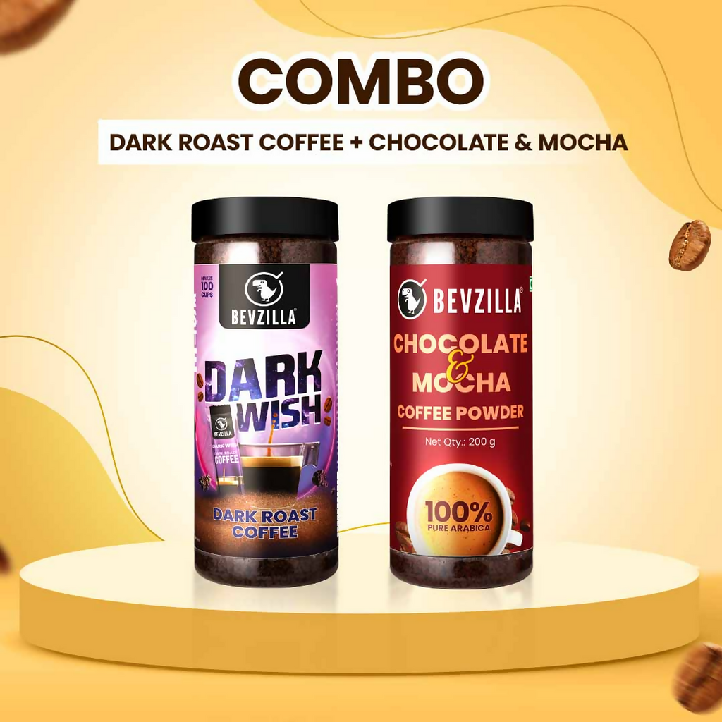 Bevzilla Chocolate & Mocha + Dark Wish Coffee Powder - Distacart