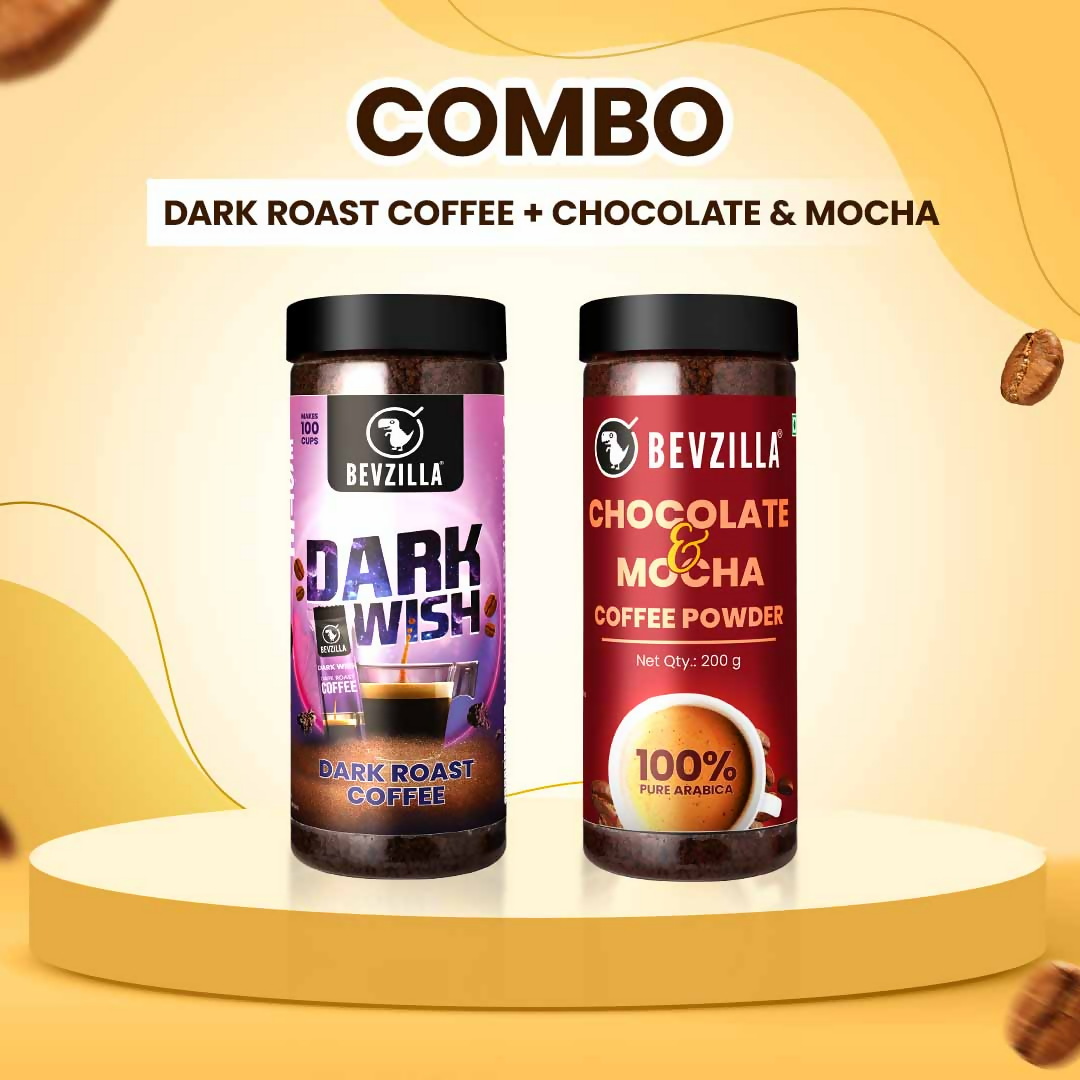 Bevzilla Chocolate & Mocha + Dark Wish Coffee Powder - Distacart