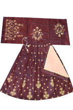Dwiden Maroon Rohini Tafetta Sattin Semi-Stitched Girl's Lehenga Choli