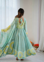 Teeya Creation Sky Soft Organza Digital Printed Party Wear Long Gown - Distacart