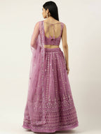 House of Panchhi Rose Gold Net Sequinse Work Lehenga & Blouse, Dupatta