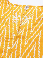 Yufta Women Yellow & Off white Printed Kaftan Kurta