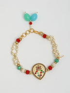 NVR Women & Men Set of 2 Multicolor Stone-Studded & Beaded Bhaiya Bhabhi Rakhi With Roli Chawal - Distacart