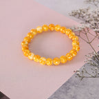 NVR Men & Women Yellow Marbel Crystal Elasticated Bracelet - Distacart