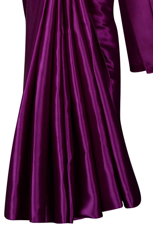  Satin Designer Saree (PAVITRA WINE)