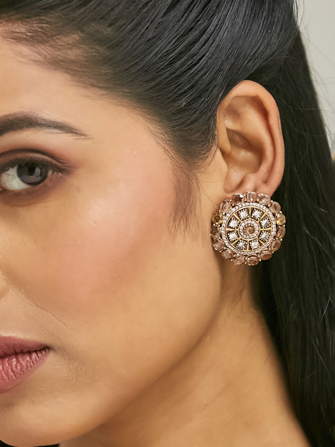 Nuyug 22k Gold Plated Round Stud Earrings - Distacart