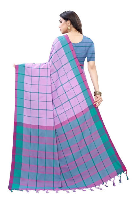 Vamika Lavendar Cotton Silk Weaving Saree