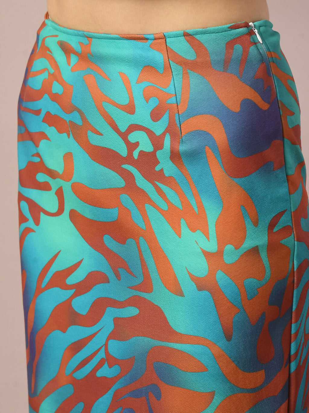 Myshka Women's Multi Printed Knee Length Party Embellished Skirts