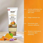 WOW Skin Science Ubtan + Hyaluronic Acid Detan Face Scrub For Gently Exfoliates, Removes Impurities, Hydrates Skin