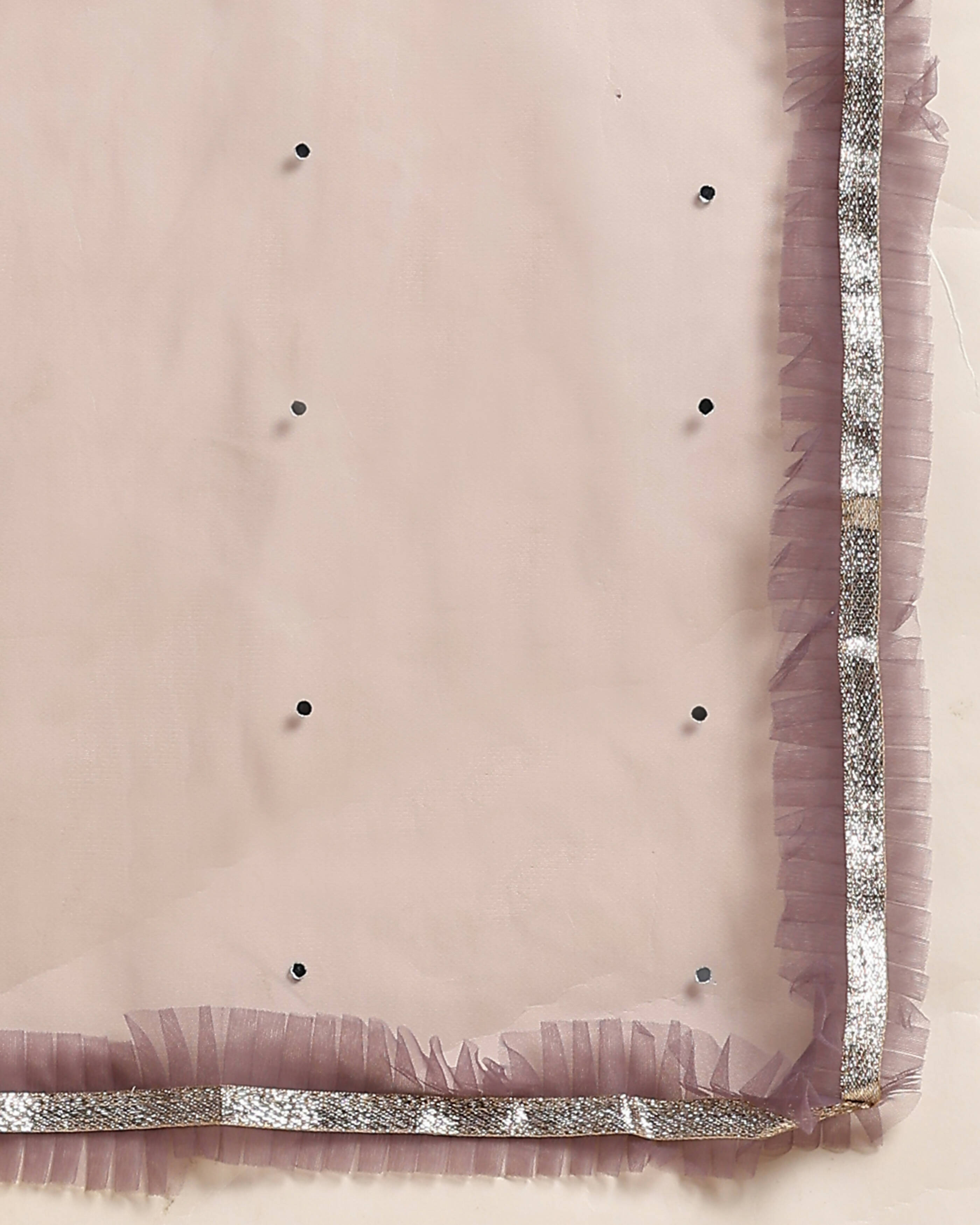 Lavender Organza Mirror With Coding Work Lehenga Choli with Dupatta - Tanya