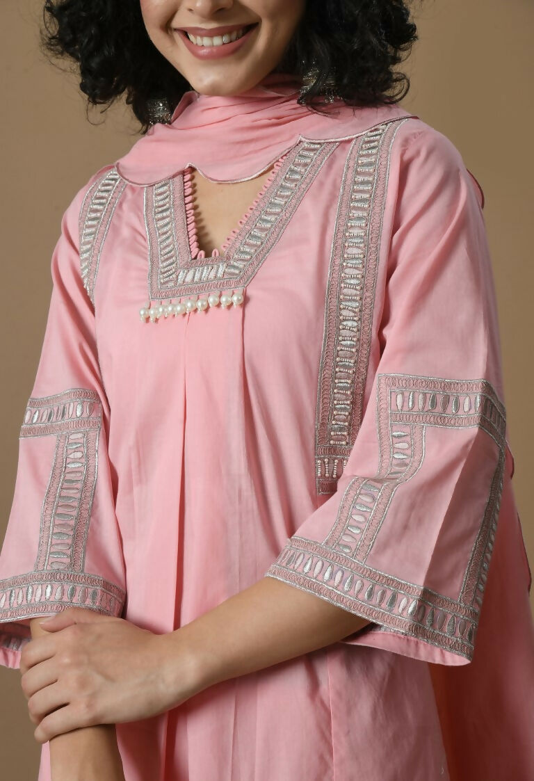 Joban Fashion Pink Cotton Kurta Set