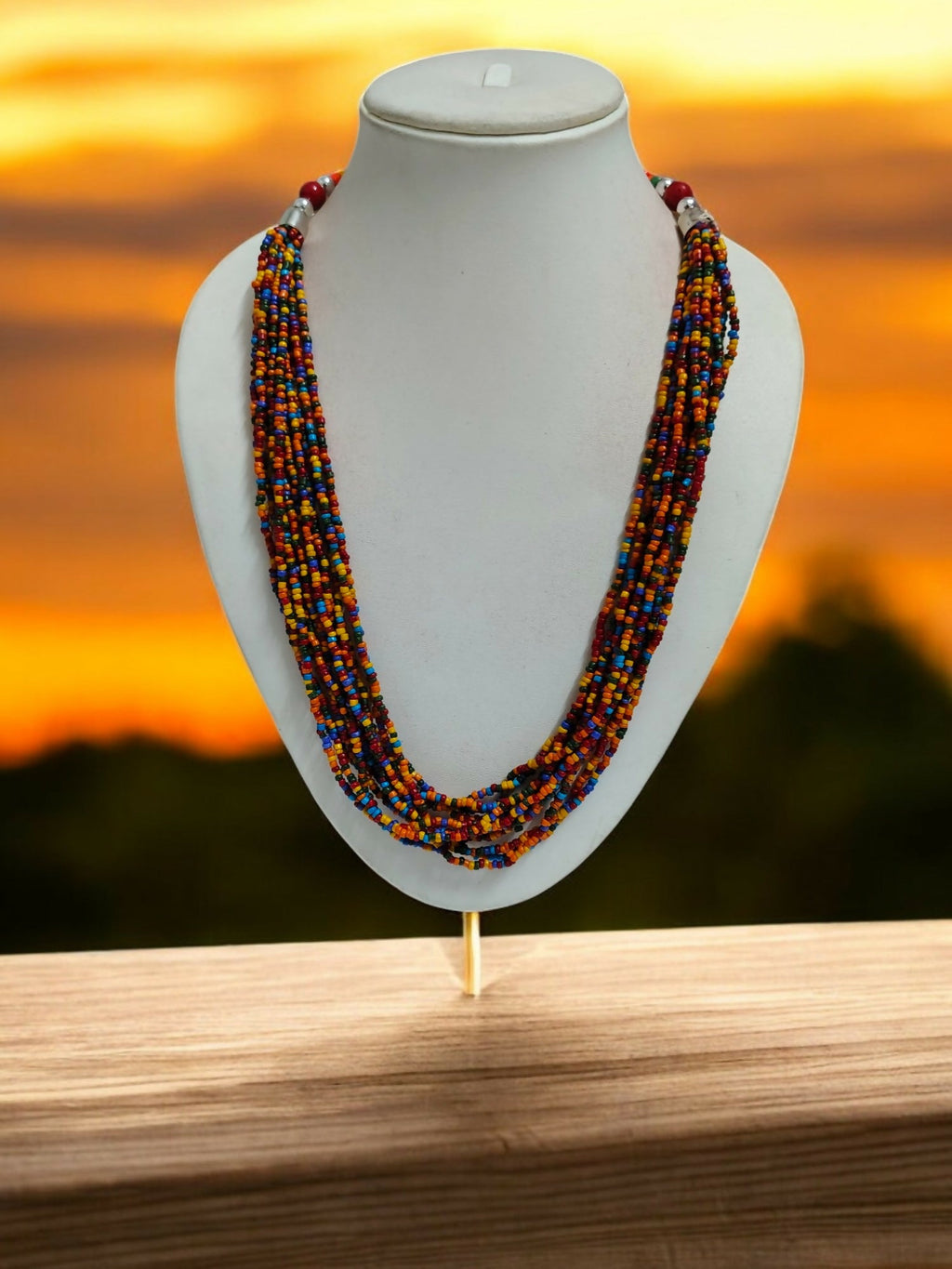 Inhanns Bloom Handmade Beaded Only Necklace - 12 Layers - Multicolor Necklace