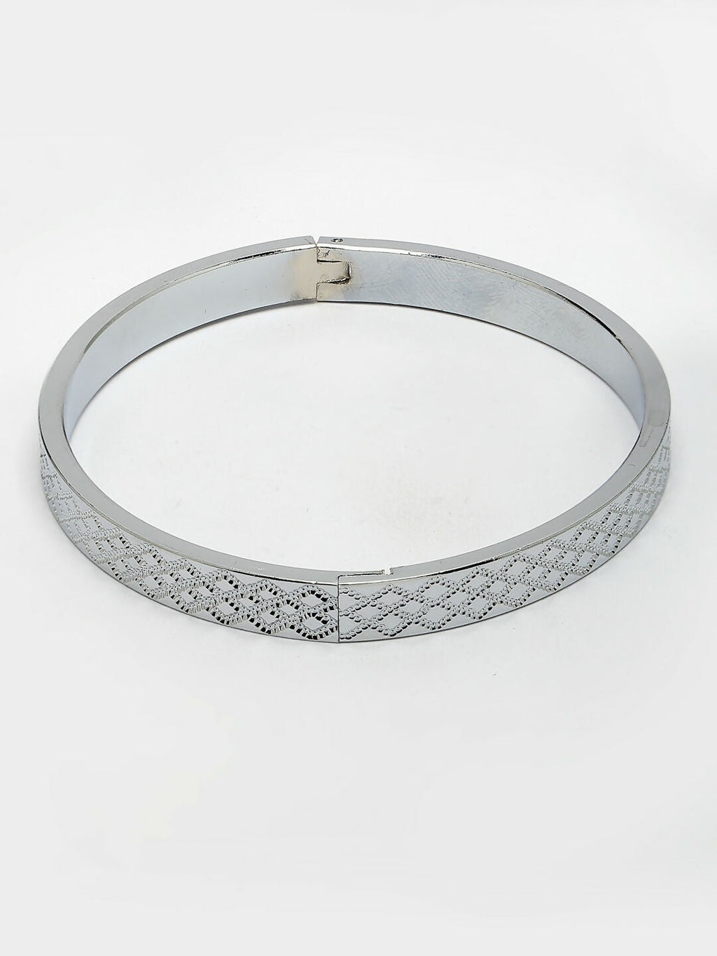 NVR Men's Silver-Plated Stainless Steel Kada Bracelet - Distacart