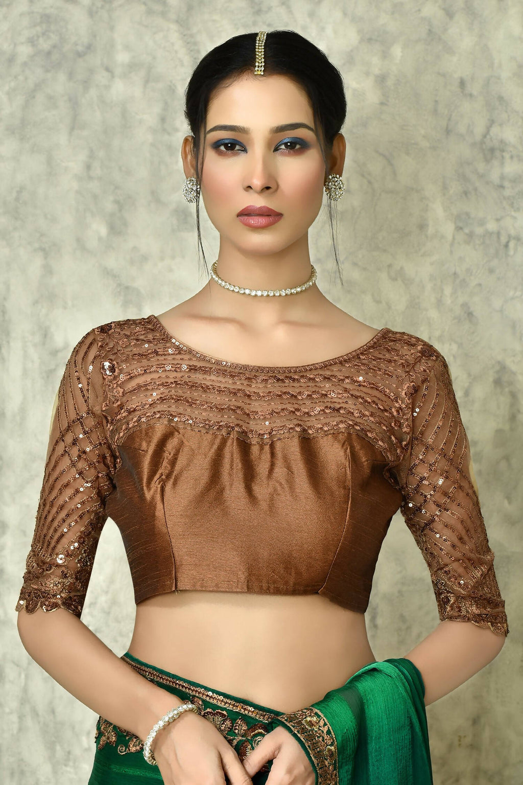 Dark Green Silk Solid Designer Saree with Blouse - Purvi