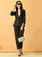 Myshka Women's Black Printed Floral Jacket