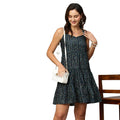 Beige Modal Chanderi Tie Dye Printed Dress - Poonam - Distacart