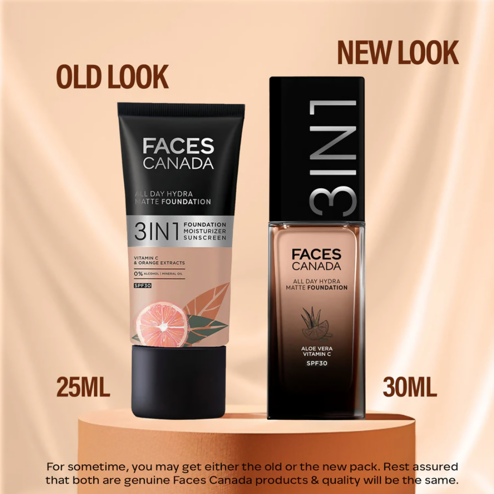 Faces Canada All Day Hydra Matte 3 in 1 Foundation - Warm Natural 021