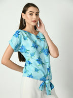 Myshka Women's Blue Printed Top