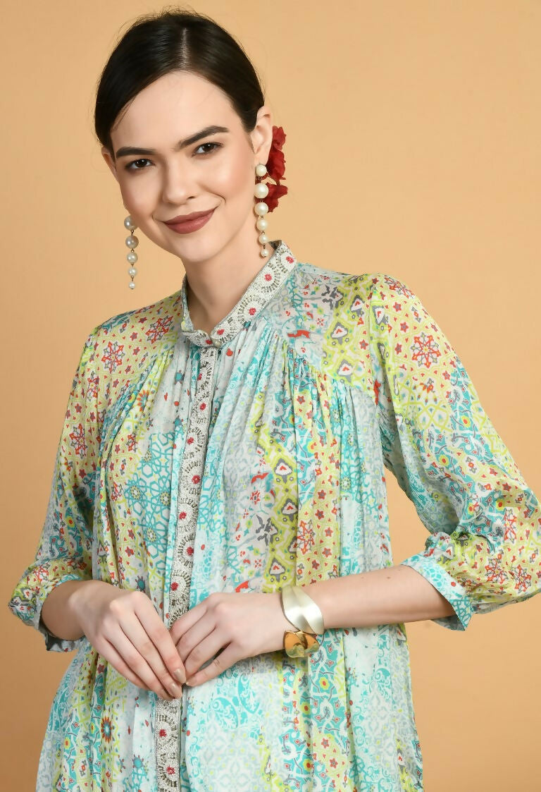 Joban Fashion Print Chinnon Kurta Set