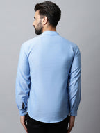 Even Apparels sky Blue Color Pure Cotton Men's Kurta With Side Placket (MMS503) - Distacart