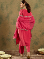 Indo Era Floral Embroidered Kurta With Trousers & Dupatta - Distacart