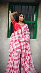 ECDCKCHCheckSareeRed (7)