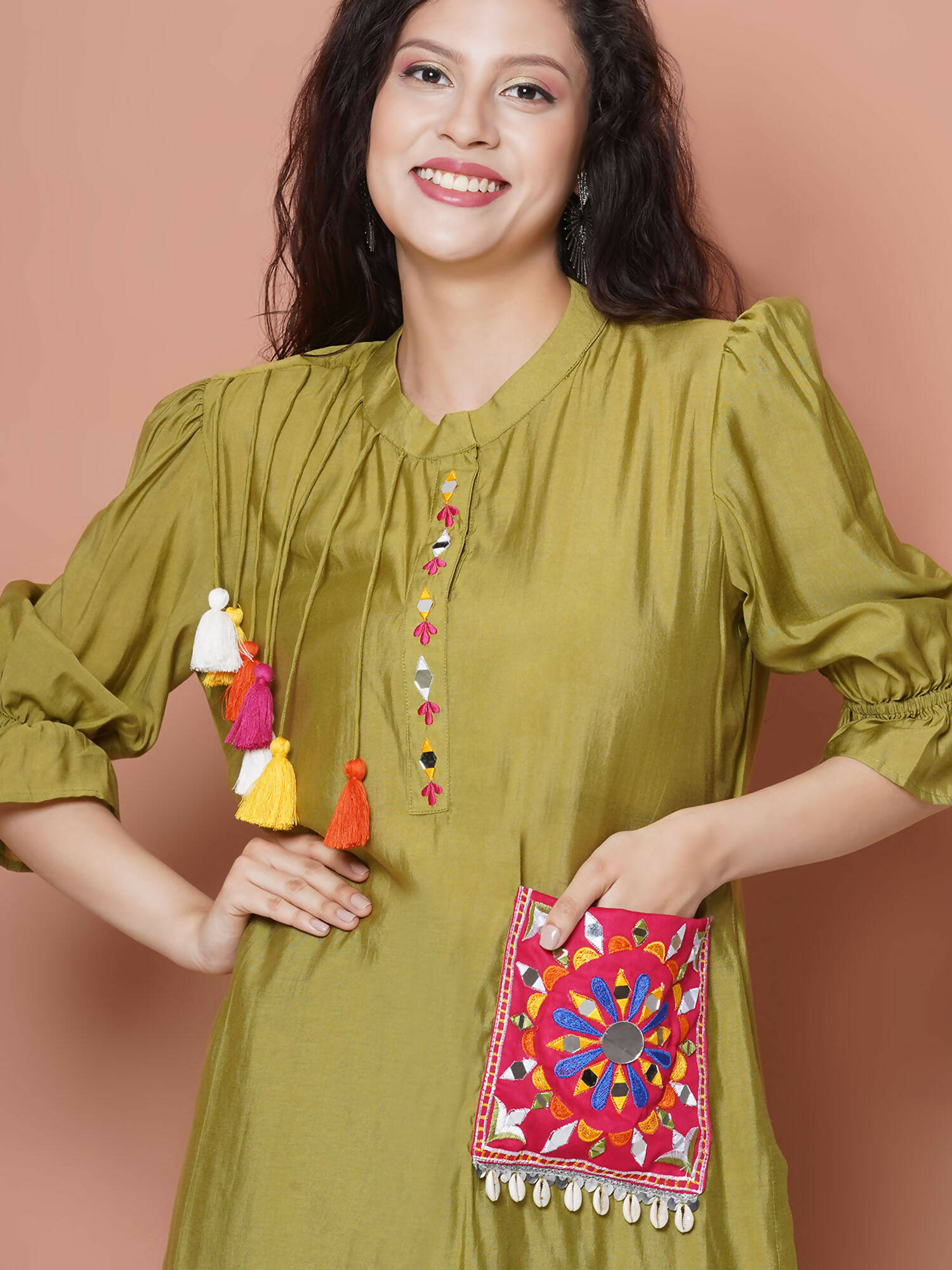Women Republic Green Art Silk Embroidered Kurta with Afghani Salwar - Distacart