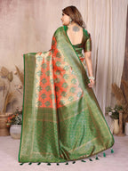 Aastha Fashion Red Banarasi Tissue Silk Weaving Saree - Distacart