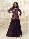 Anaita Purple Chiffon Embroidered With Sequins Work Salwar Suit - Distacart