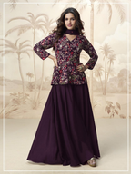 Anaita Purple Chiffon Embroidered With Sequins Work Salwar Suit - Distacart
