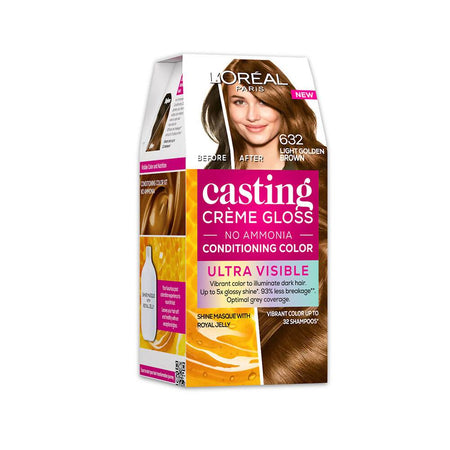 L'Oreal Paris Casting Creme Gloss Ultra Visible Conditioning Hair Color - 632 Light Golden Brown
