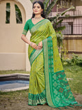 Anaita L Green Silk Saree With Blouse Piece - Distacart