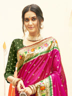 Shree Shyam Fashion Silk Blend Magenta Saree - Distacart