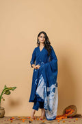 Joban Fashion Blue Tie & Dye Cotton Suit Set - Distacart