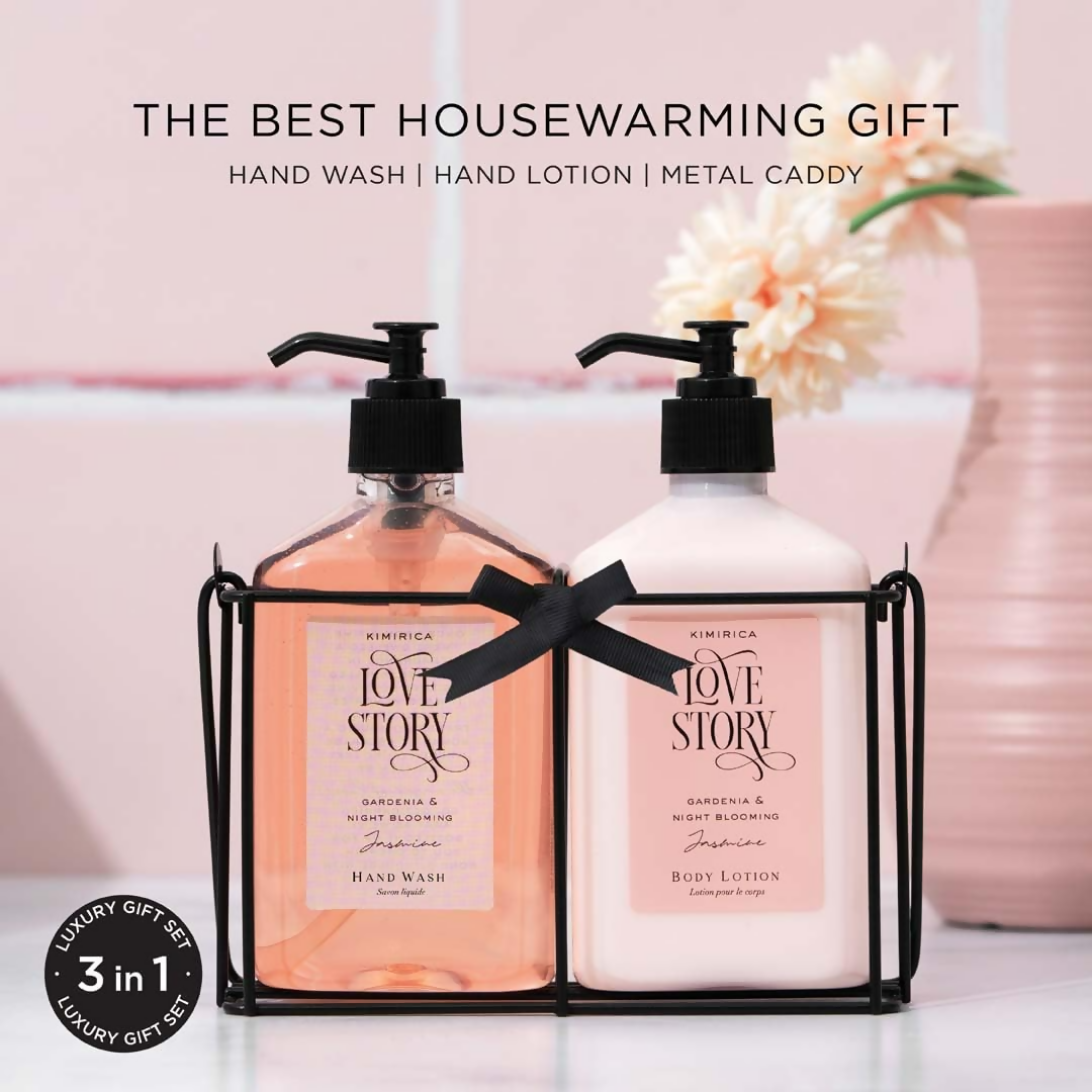 Kimirica Hand Wash & Hand Lotion Duo set Kit with Metal Caddy