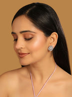 Nuyug Silver Blossom Diamond Studs - Distacart