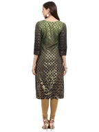 Ahalyaa Women Olive Green Printed Straight Kurta - Distacart