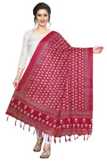 Vamika Red Printed Khadi Bhagalpuri Latest Dupatta