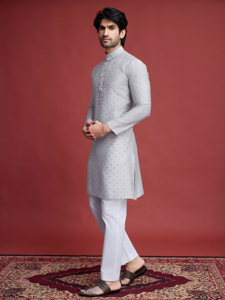 Vastranavya Exclusive Festival Wear Viscose Mirror Work on Self Weaving Kurta Only