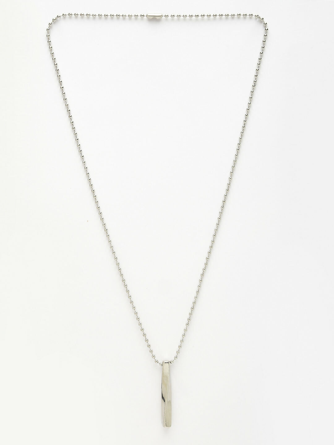 NVR Men's Silver-Plated Stainless Steel Pendant with Chain