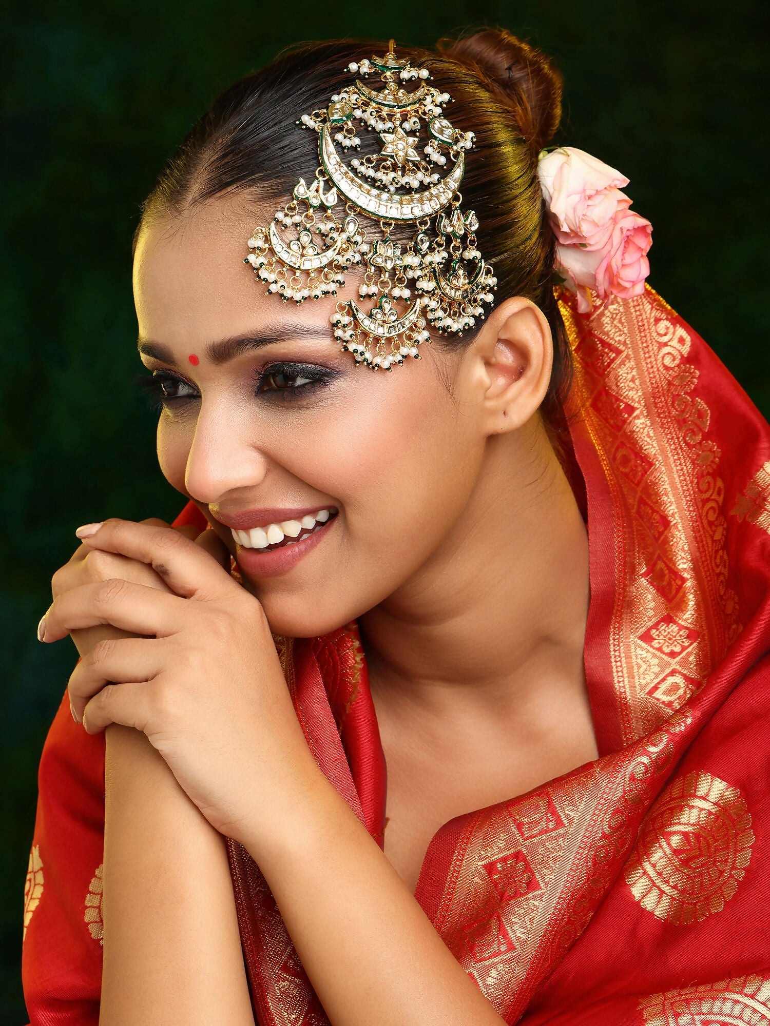 Ruby Raang 22k Gold Polished Kundan Passa - Distacart