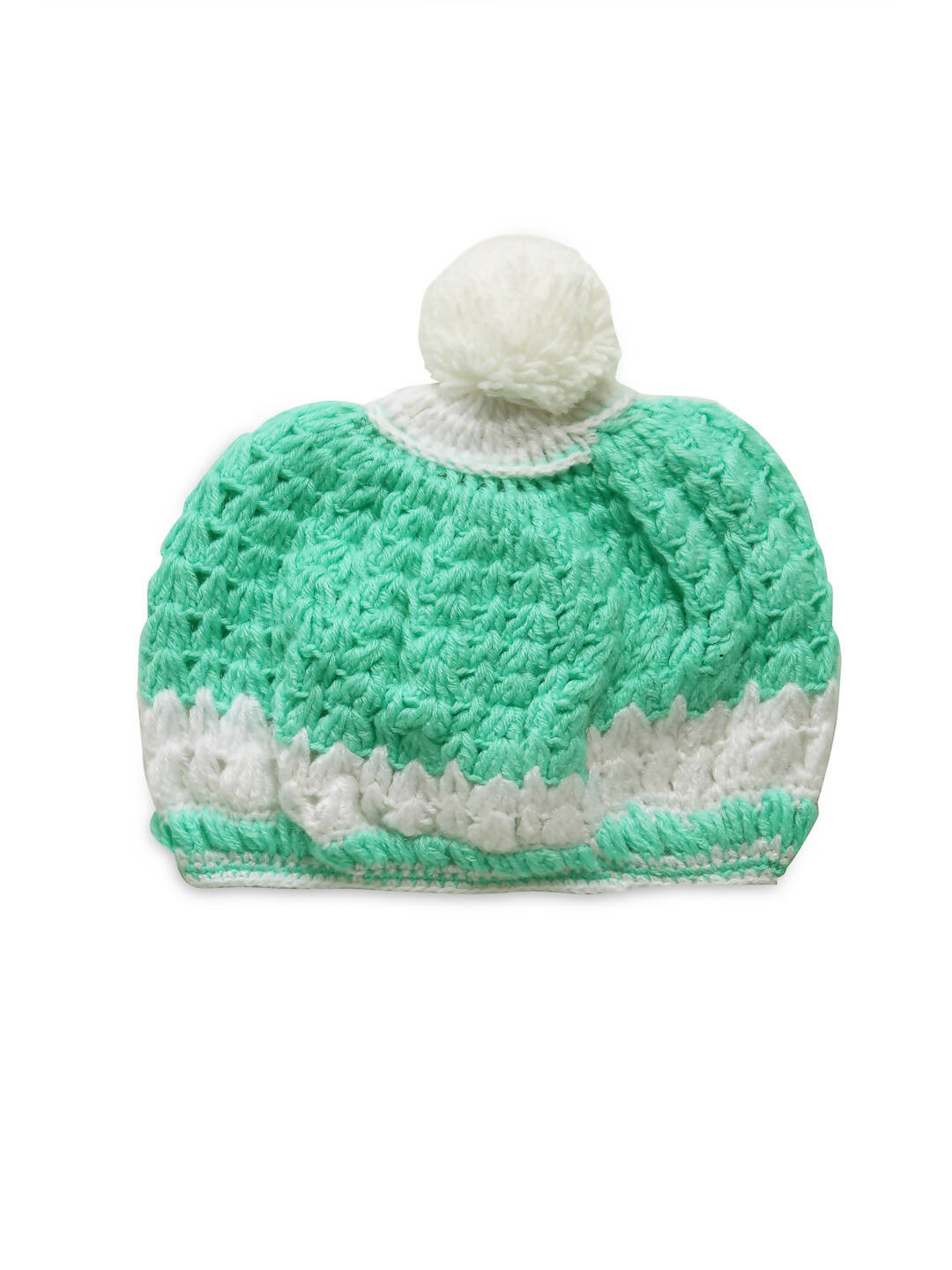 ChutPut Hand knitted Crochet Baby Wool Dress For Baby Girls - Green