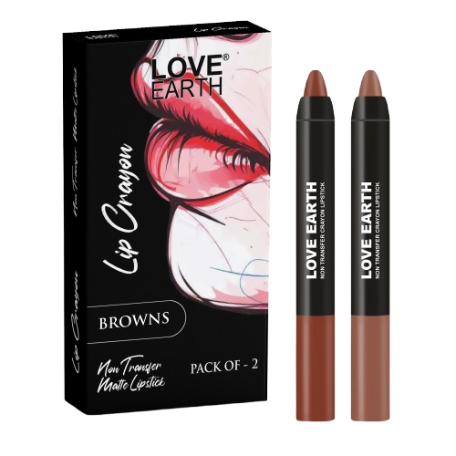 Love Earth Lip Crayon Non-Transfer Lipstick - Browns