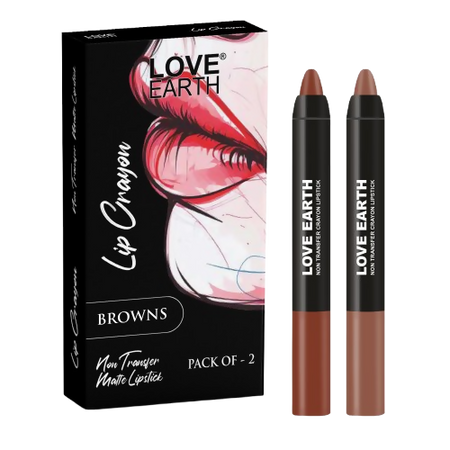 Love Earth Lip Crayon Non-Transfer Lipstick - Browns